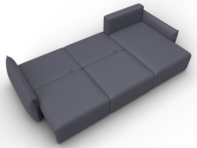 Диван угловой Лига-051 НПБ Лонг угол универсальный, Экокожа, GRIFON 15 серый