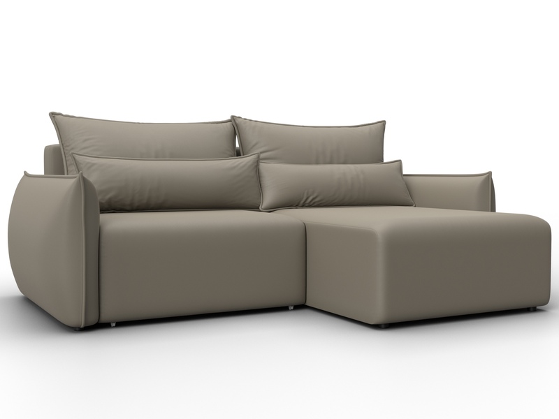 Диван угловой Лига-051 НПБ угол универсальный, Экокожа, GRIFON 04 бежевый