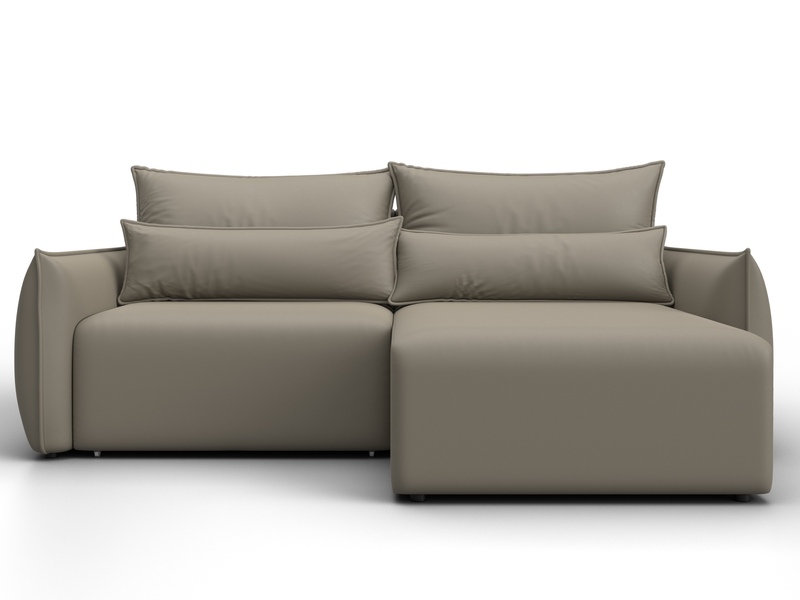 Диван угловой Лига-051 НПБ угол универсальный, Экокожа, GRIFON 04 бежевый