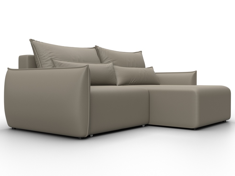 Диван угловой Лига-051 НПБ угол универсальный, Экокожа, GRIFON 04 бежевый