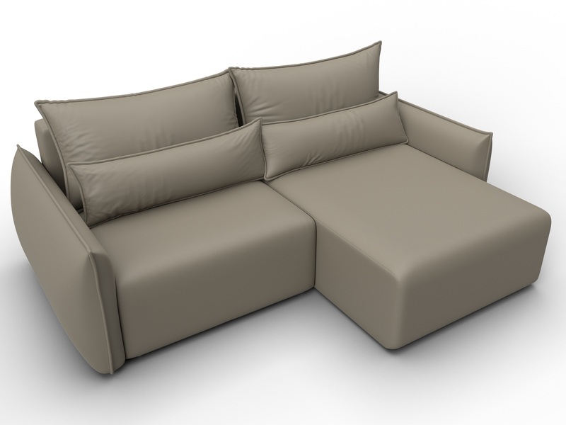 Диван угловой Лига-051 НПБ угол универсальный, Экокожа, GRIFON 04 бежевый