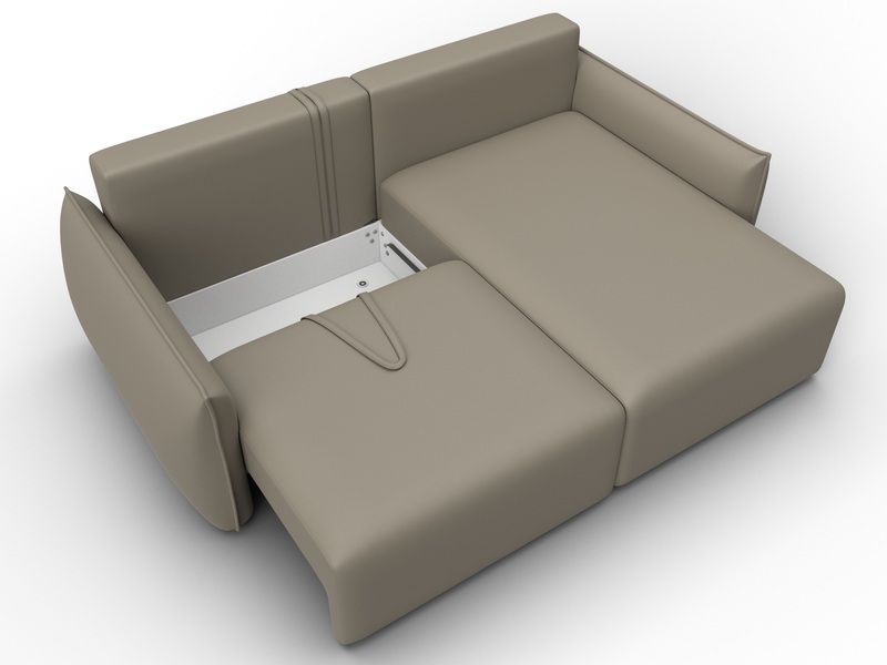 Диван угловой Лига-051 НПБ угол универсальный, Экокожа, GRIFON 04 бежевый