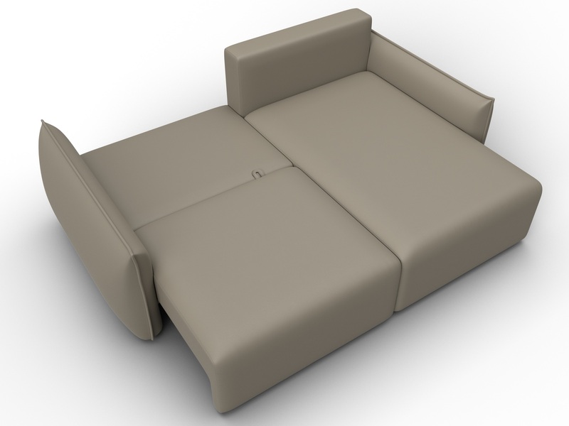 Диван угловой Лига-051 НПБ угол универсальный, Экокожа, GRIFON 04 бежевый