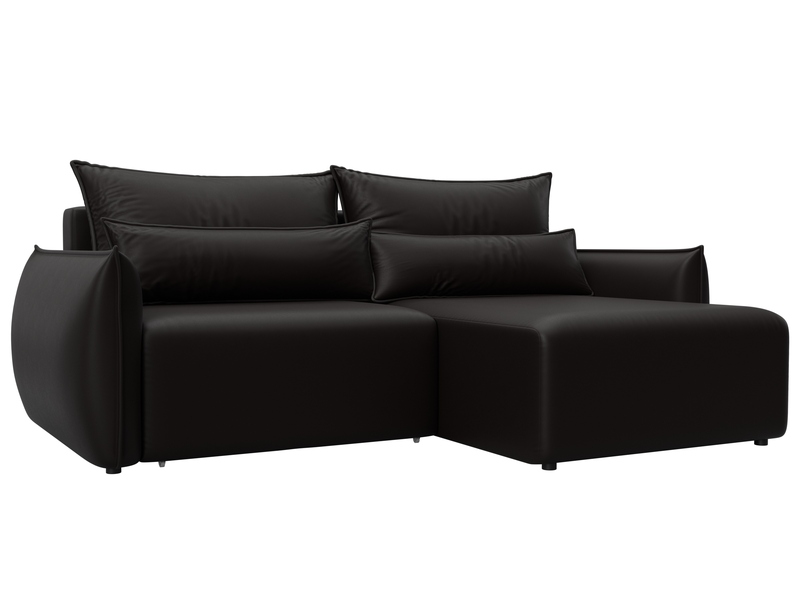 Диван угловой Лига-051 НПБ угол универсальный, Экокожа, GRIFON 12 коричневый