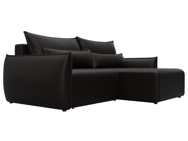 Диван угловой Лига-051 НПБ угол универсальный, Экокожа, GRIFON 12 коричневый