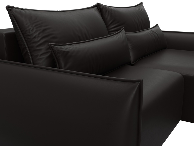 Диван угловой Лига-051 НПБ угол универсальный, Экокожа, GRIFON 12 коричневый