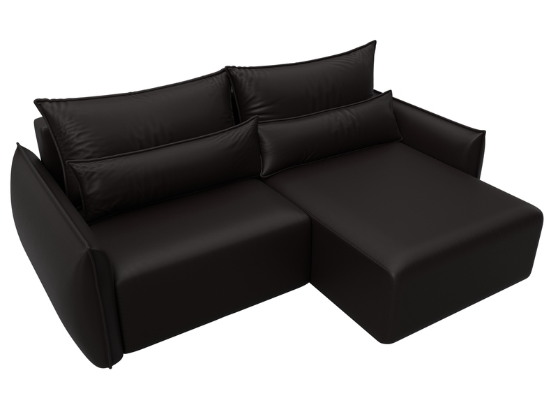 Диван угловой Лига-051 НПБ угол универсальный, Экокожа, GRIFON 12 коричневый