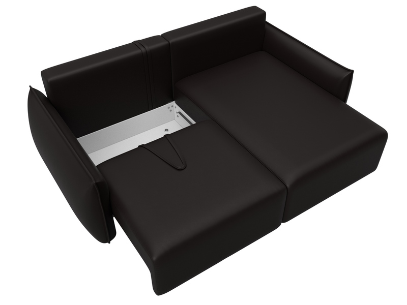 Диван угловой Лига-051 НПБ угол универсальный, Экокожа, GRIFON 12 коричневый