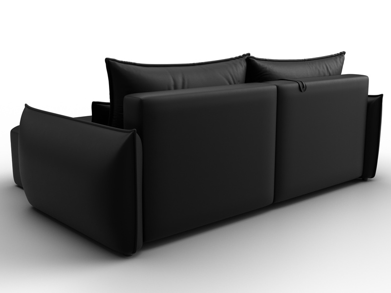 Диван угловой Лига-051 НПБ угол универсальный, Экокожа, GRIFON 18 черный