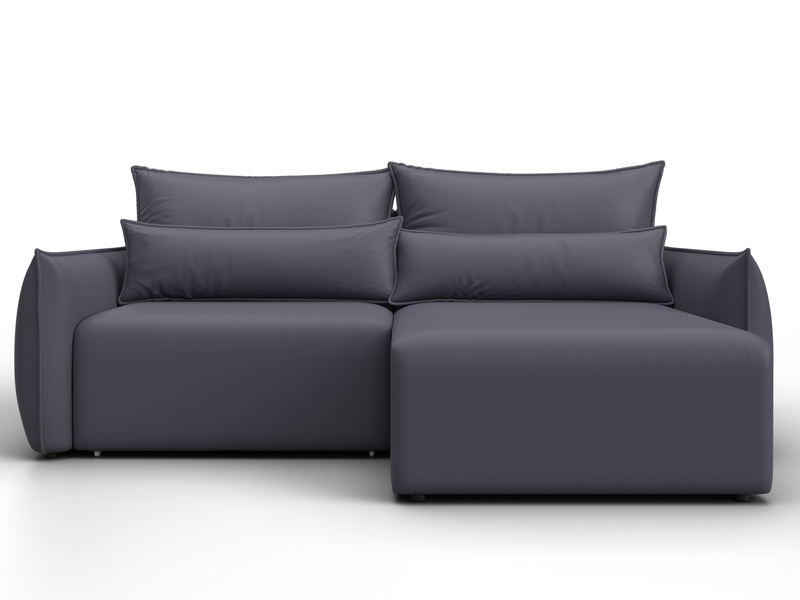 Диван угловой Лига-051 НПБ угол универсальный, Экокожа, GRIFON 15 серый