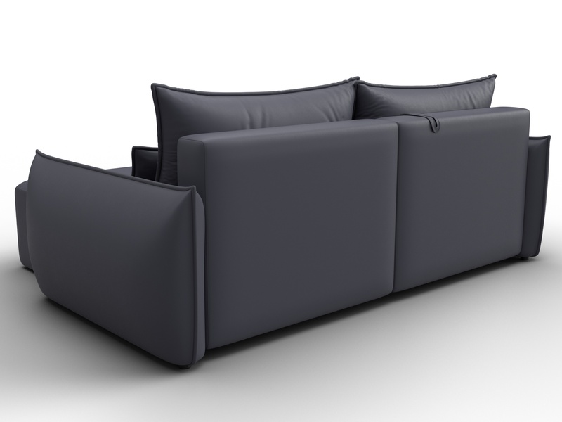 Диван угловой Лига-051 НПБ угол универсальный, Экокожа, GRIFON 15 серый