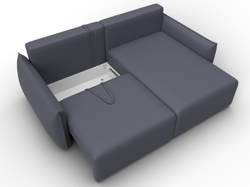 Диван угловой Лига-051 НПБ угол универсальный, Экокожа, GRIFON 15 серый