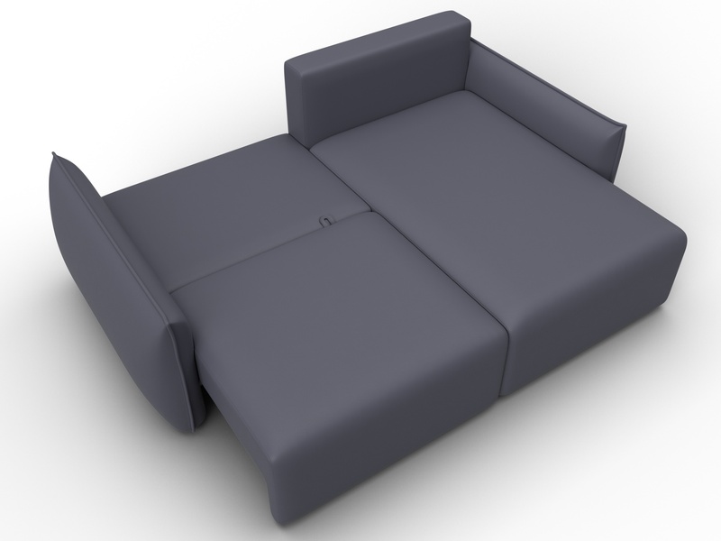 Диван угловой Лига-051 НПБ угол универсальный, Экокожа, GRIFON 15 серый