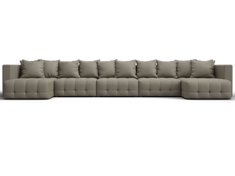 Диван П-образный Лига-052 НПБ МегаЛонг, Экокожа, GRIFON 04 бежевый