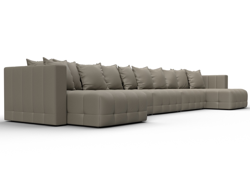 Диван П-образный Лига-052 НПБ МегаЛонг, Экокожа, GRIFON 04 бежевый