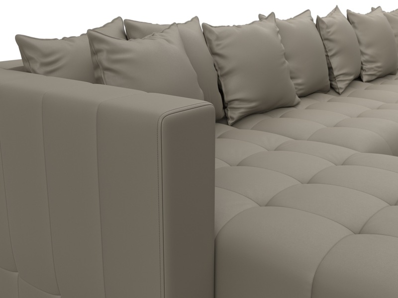 Диван П-образный Лига-052 НПБ МегаЛонг, Экокожа, GRIFON 04 бежевый