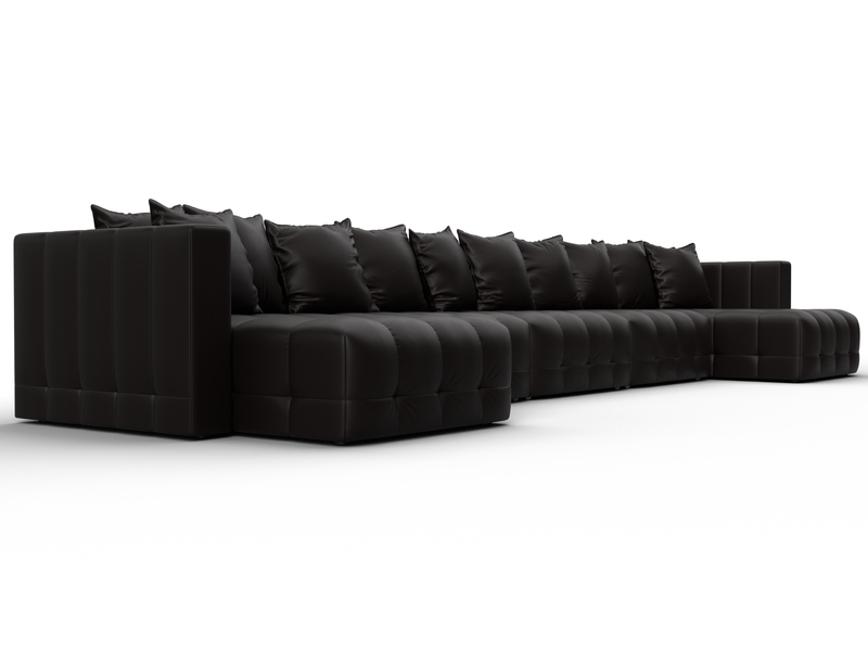 Диван П-образный Лига-052 НПБ МегаЛонг, Экокожа, GRIFON 12 коричневый