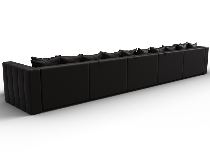 Диван П-образный Лига-052 НПБ МегаЛонг, Экокожа, GRIFON 12 коричневый