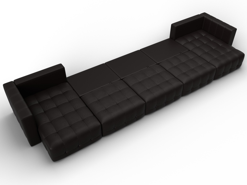 Диван П-образный Лига-052 НПБ МегаЛонг, Экокожа, GRIFON 12 коричневый