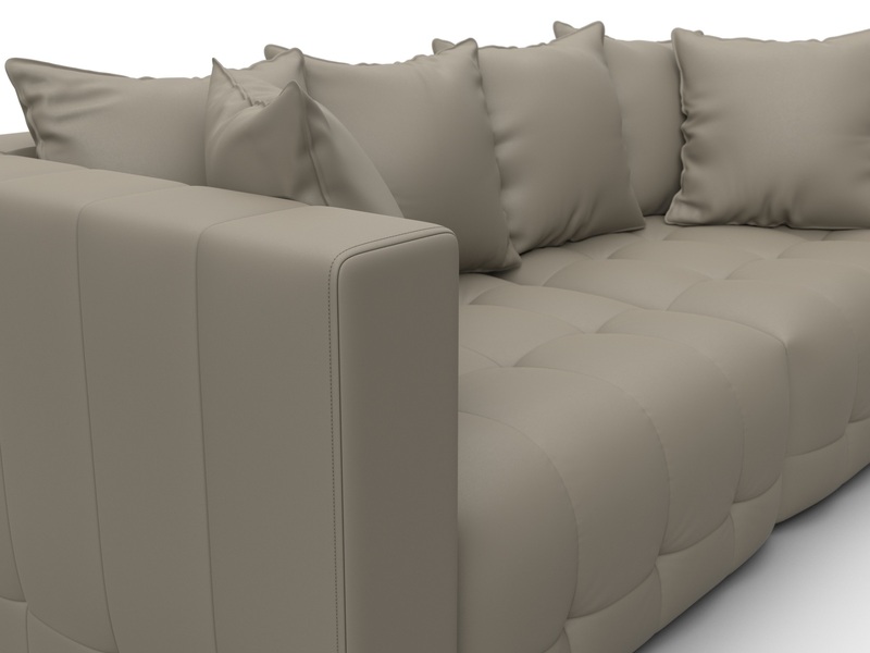 Диван прямой Лига-052 НПБ, Экокожа, GRIFON 04 бежевый