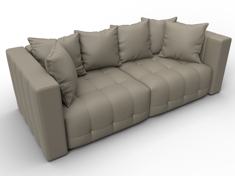 Диван прямой Лига-052 НПБ, Экокожа, GRIFON 04 бежевый