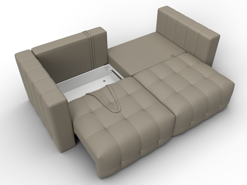 Диван прямой Лига-052 НПБ, Экокожа, GRIFON 04 бежевый