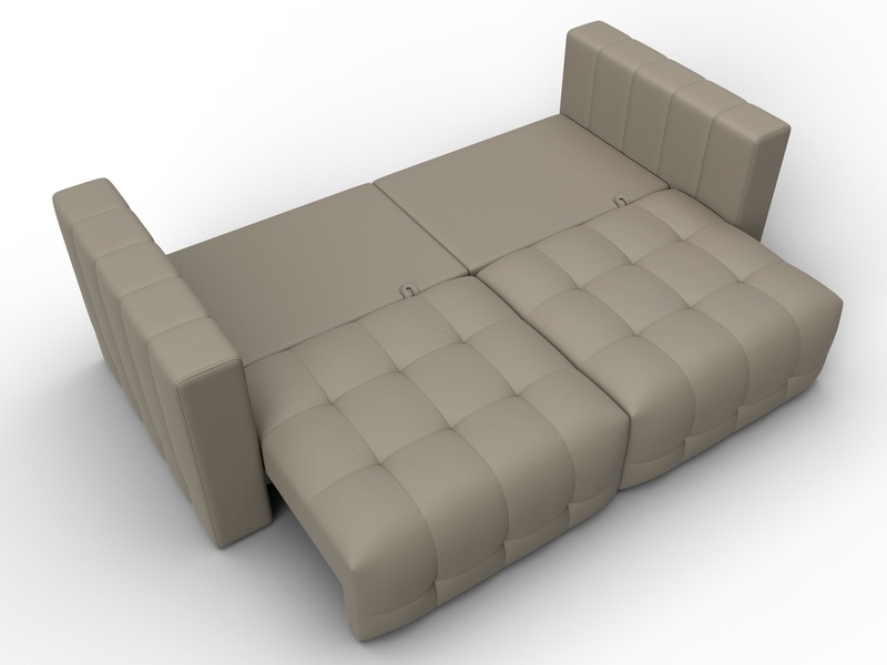 Диван прямой Лига-052 НПБ, Экокожа, GRIFON 04 бежевый