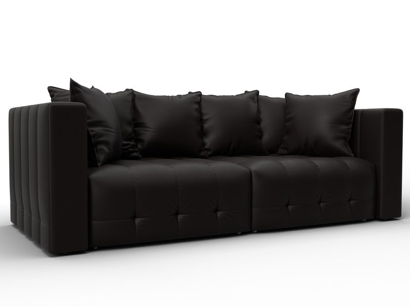 Диван прямой Лига-052 НПБ, Экокожа, GRIFON 12 коричневый