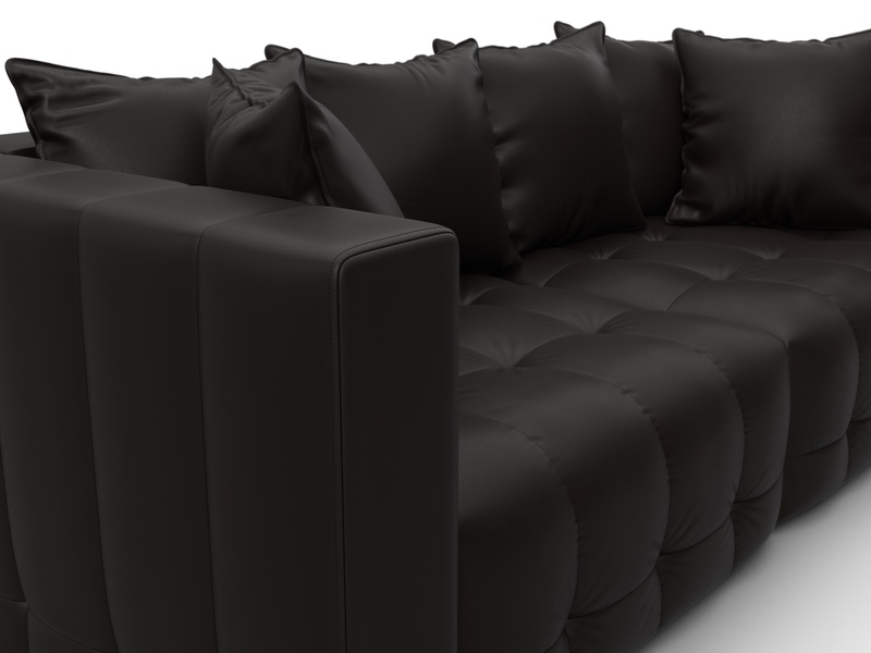 Диван прямой Лига-052 НПБ, Экокожа, GRIFON 12 коричневый