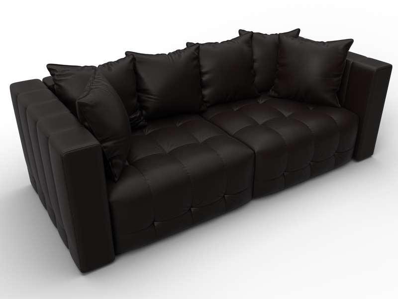 Диван прямой Лига-052 НПБ, Экокожа, GRIFON 12 коричневый