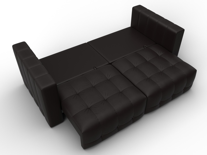 Диван прямой Лига-052 НПБ, Экокожа, GRIFON 12 коричневый