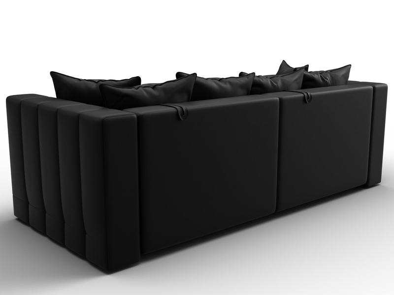 Диван прямой Лига-052 НПБ, Экокожа, GRIFON 18 черный