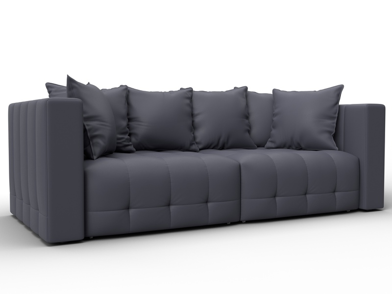 Диван прямой Лига-052 НПБ, Экокожа, GRIFON 15 серый