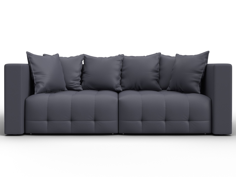 Диван прямой Лига-052 НПБ, Экокожа, GRIFON 15 серый