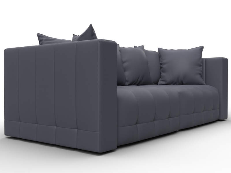 Диван прямой Лига-052 НПБ, Экокожа, GRIFON 15 серый