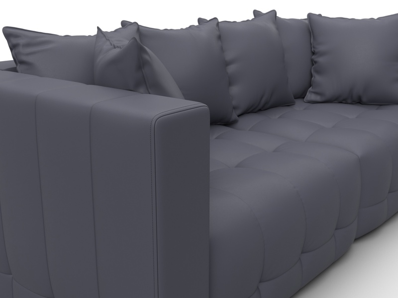 Диван прямой Лига-052 НПБ, Экокожа, GRIFON 15 серый