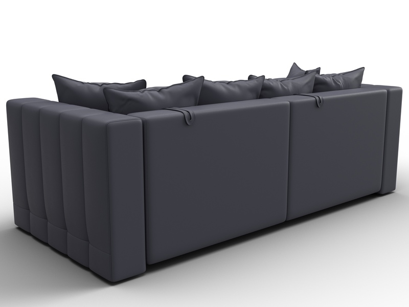 Диван прямой Лига-052 НПБ, Экокожа, GRIFON 15 серый