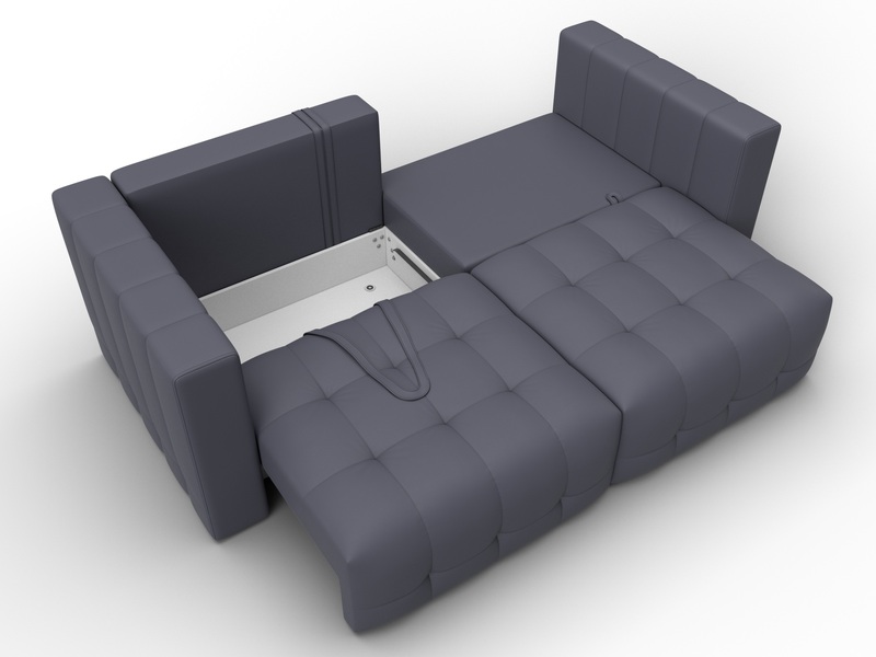 Диван прямой Лига-052 НПБ, Экокожа, GRIFON 15 серый