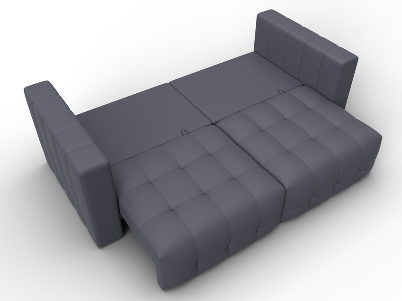 Диван прямой Лига-052 НПБ, Экокожа, GRIFON 15 серый