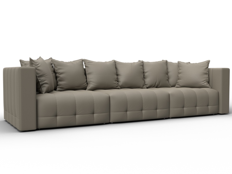 Диван прямой Лига-052 НПБ Лонг, Экокожа, GRIFON 04 бежевый