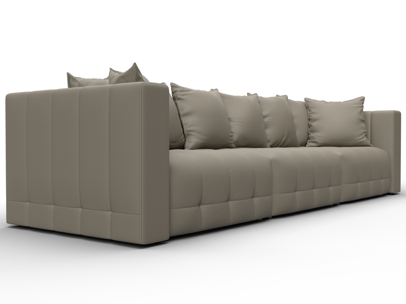 Диван прямой Лига-052 НПБ Лонг, Экокожа, GRIFON 04 бежевый