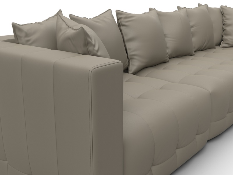 Диван прямой Лига-052 НПБ Лонг, Экокожа, GRIFON 04 бежевый