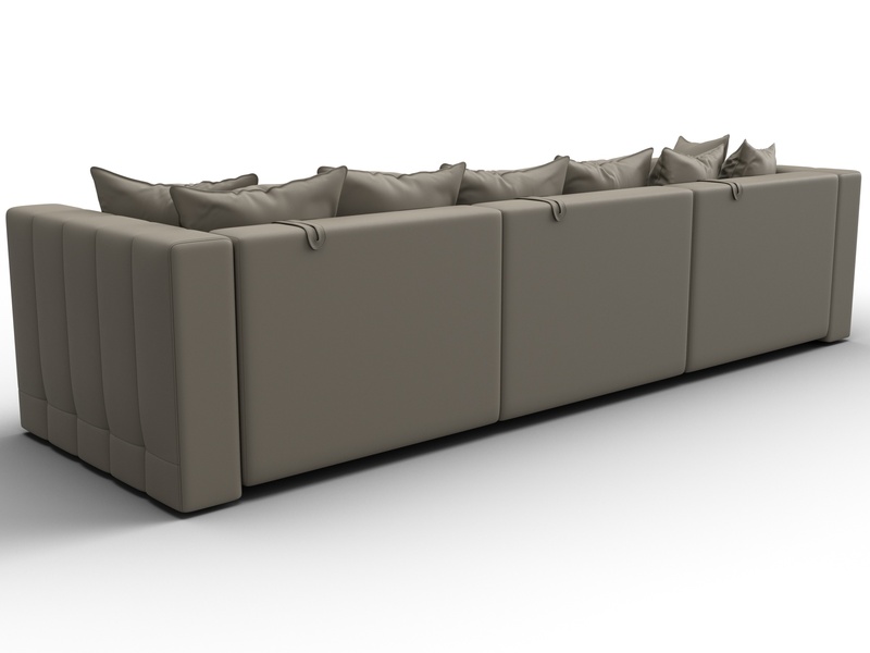 Диван прямой Лига-052 НПБ Лонг, Экокожа, GRIFON 04 бежевый