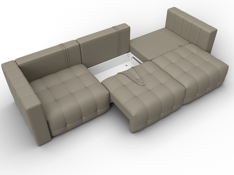 Диван прямой Лига-052 НПБ Лонг, Экокожа, GRIFON 04 бежевый