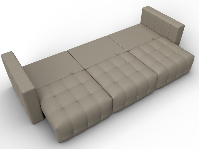 Диван прямой Лига-052 НПБ Лонг, Экокожа, GRIFON 04 бежевый