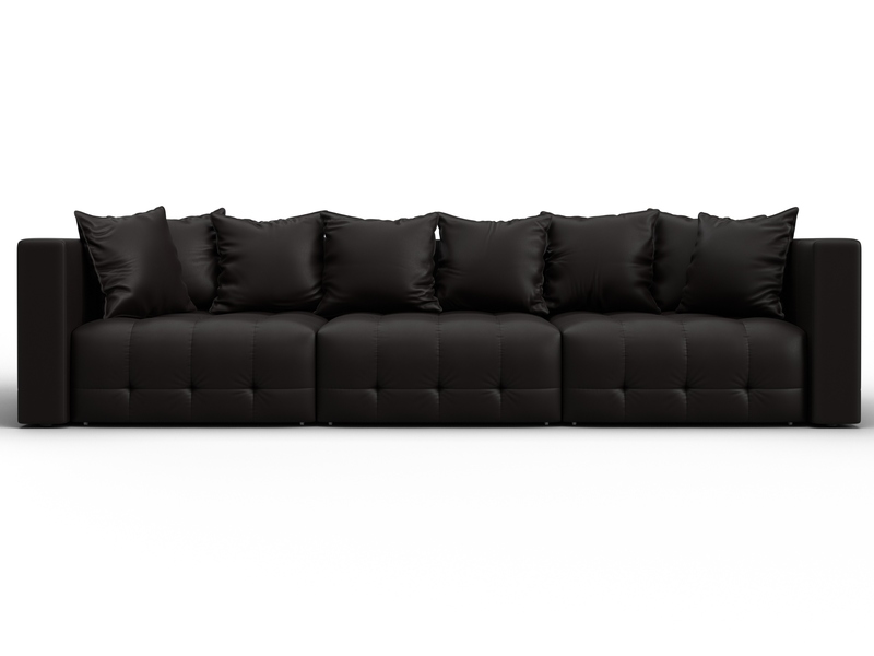 Диван прямой Лига-052 НПБ Лонг, Экокожа, GRIFON 12 коричневый