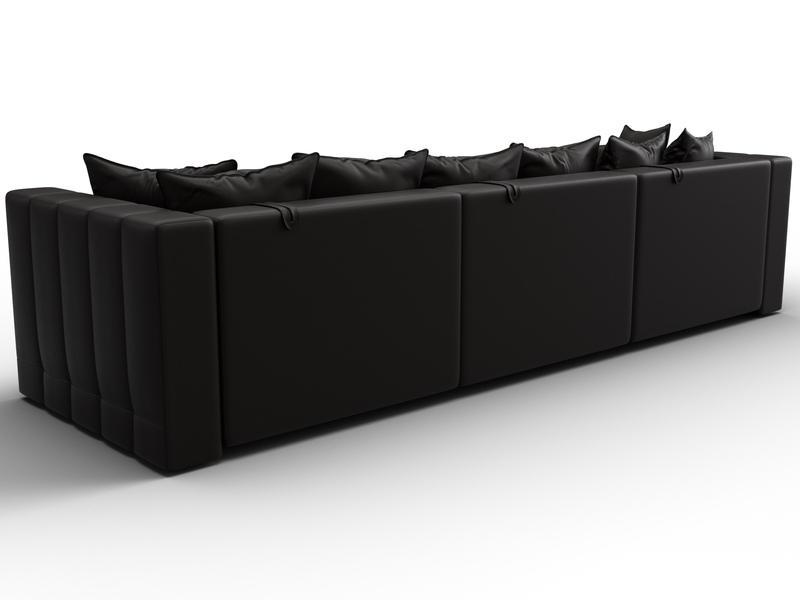 Диван прямой Лига-052 НПБ Лонг, Экокожа, GRIFON 12 коричневый