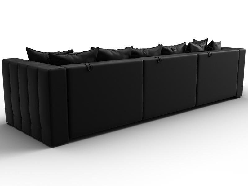 Диван прямой Лига-052 НПБ Лонг, Экокожа, GRIFON 18 черный