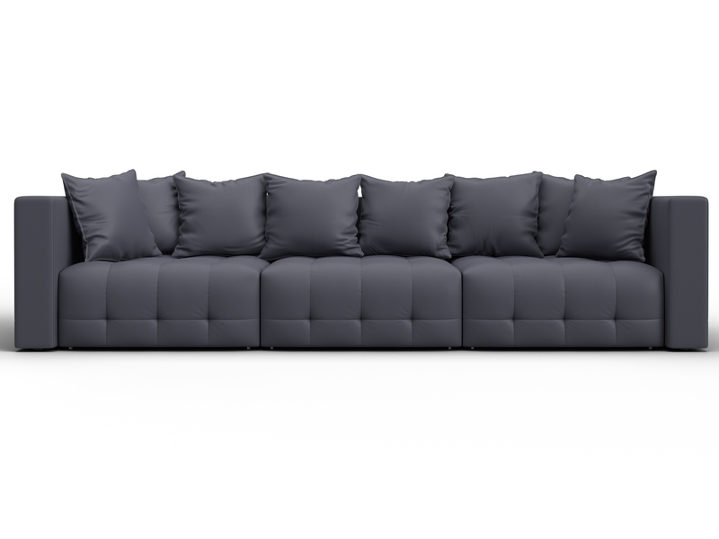 Диван прямой Лига-052 НПБ Лонг, Экокожа, GRIFON 15 серый