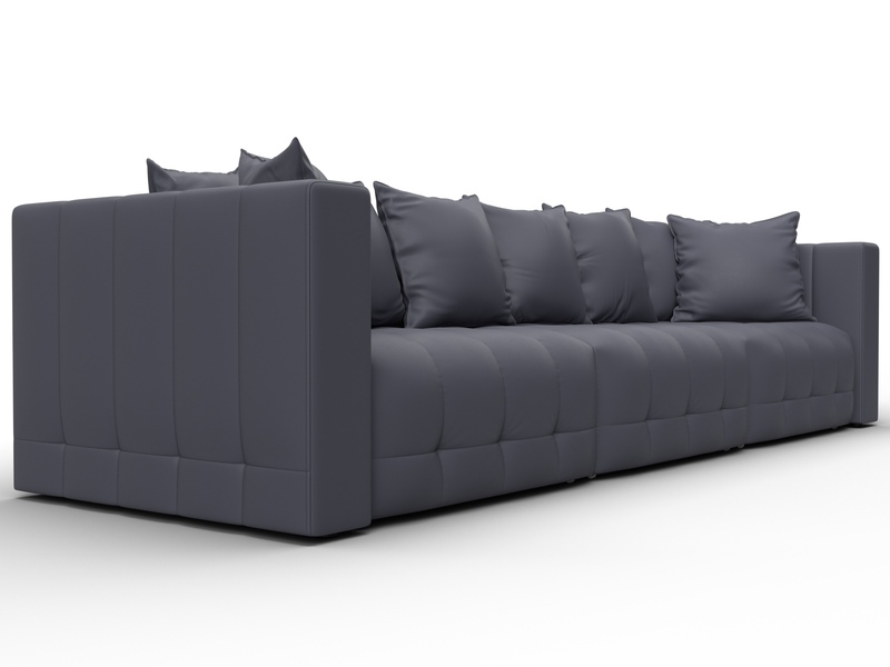 Диван прямой Лига-052 НПБ Лонг, Экокожа, GRIFON 15 серый